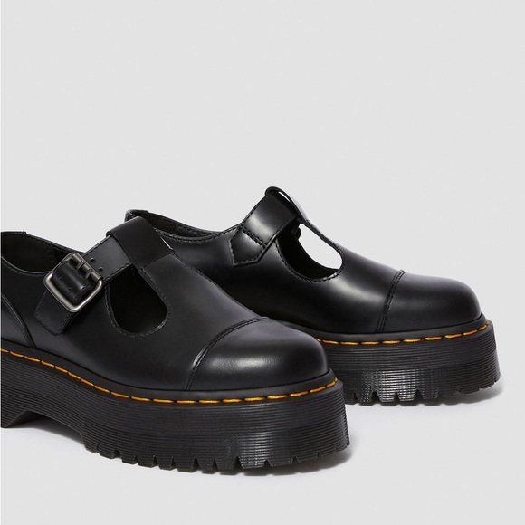 NWT DR MARTENS Bethan Polished Smooth Leather Platform Shoes! - Picture 4 of 10